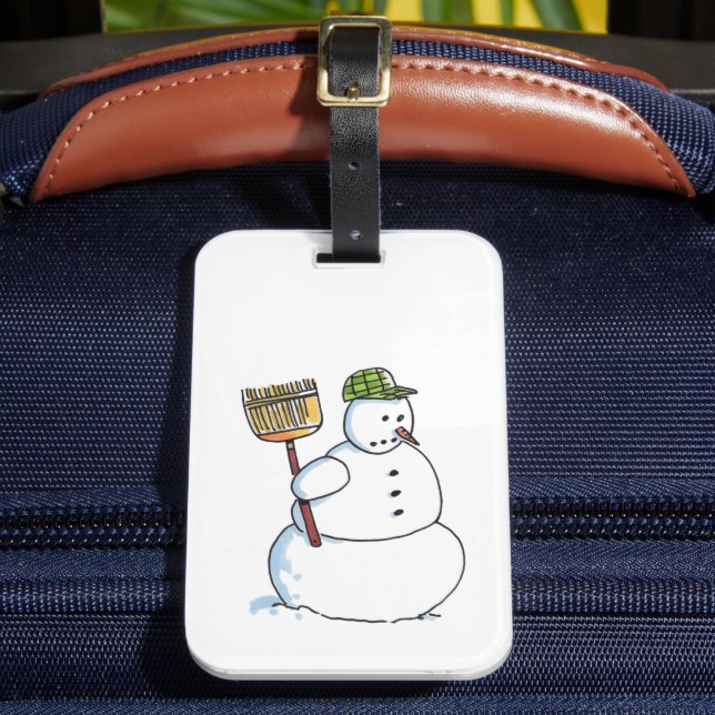 Étiquette À Bagage Étiquette de bagage Broom Snowman (Insitu Rectoal 2)