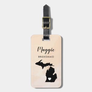 Étiquette À Bagage Étiquette de bagage carte du Michigan, Bienvenue a