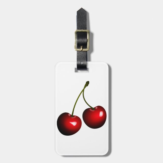 Étiquette À Bagage Étiquette de bagage Cerises Rouges (Devant Vertical)