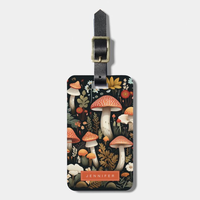Étiquette À Bagage Étiquette de bagage champignon (Devant Vertical)