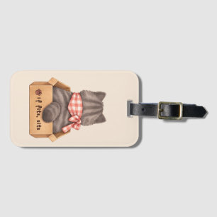 Étiquette À Bagage Étiquette de bagage Chat dans la boîte
