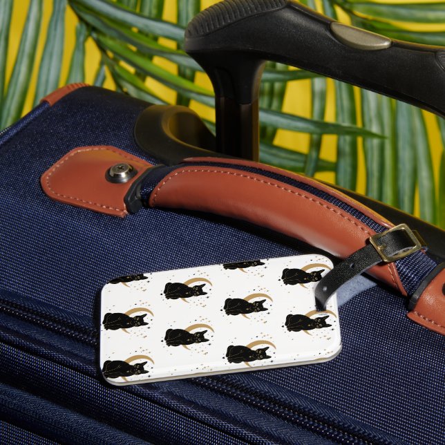 Étiquette À Bagage Étiquette de bagage chat noir (Insitu Rectoal 3)