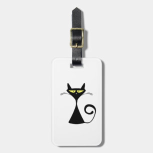 Étiquette À Bagage Étiquette de bagage chat noir mystique Halloween