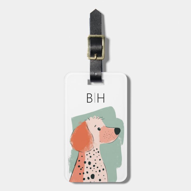 Étiquette À Bagage Étiquette de bagage Chien Caniche (Devant Vertical)