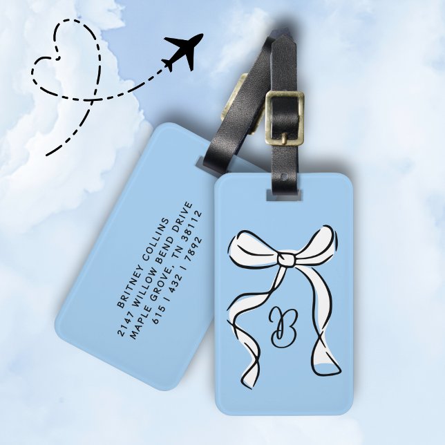 Étiquette À Bagage Étiquette de bagage Coquette Minimal Script Monogr (Sweet, chic, and ready to jet set ✈️)
