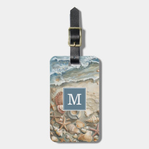 Étiquette À Bagage Étiquette de bagage coquillage et plage