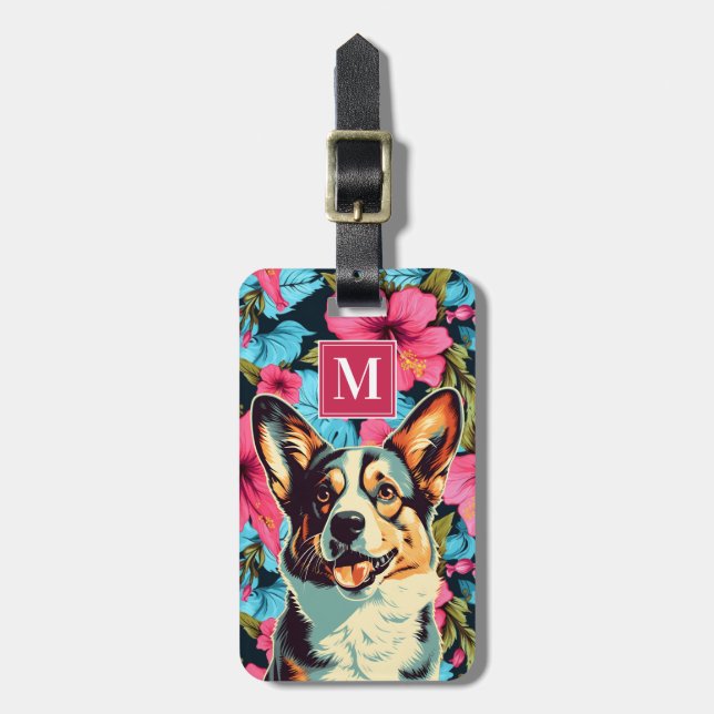 Étiquette À Bagage Étiquette de bagage Corgi (Devant Vertical)