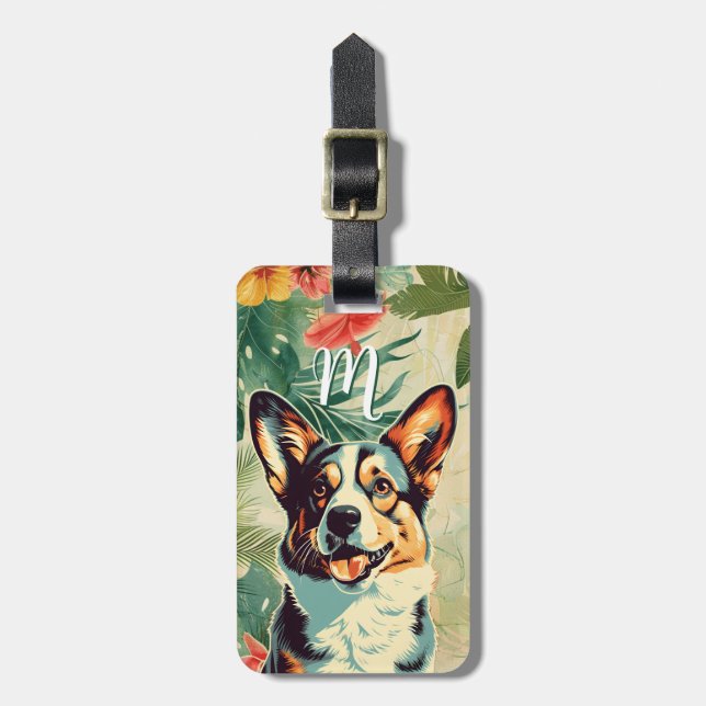Étiquette À Bagage Étiquette de bagage Corgi (Devant Vertical)
