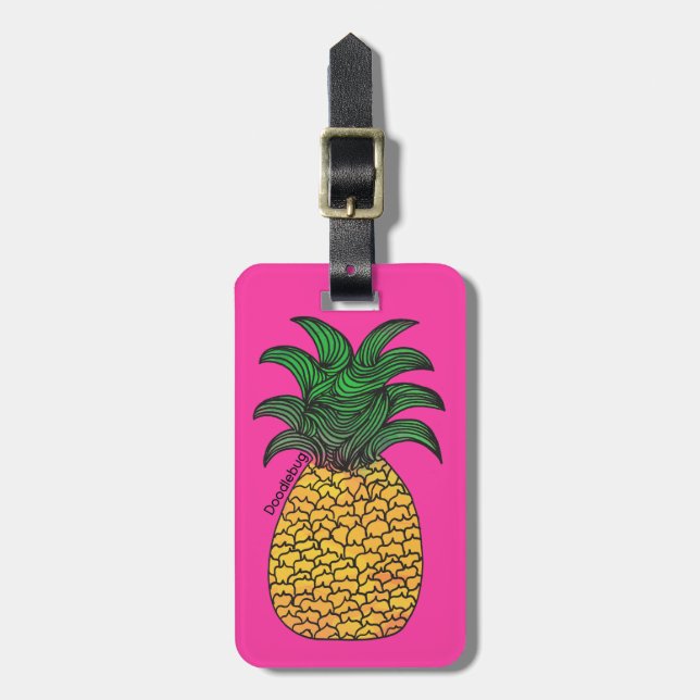 Étiquette À Bagage Étiquette de bagage d'ananas (Devant Vertical)