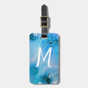 Étiquette À Bagage étiquette de bagage d'art Abstrait : bleu customis