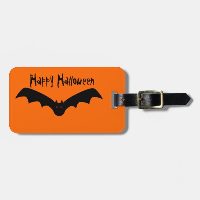 Étiquette À Bagage Étiquette de bagage de batte de Halloween (Devant horizontal)