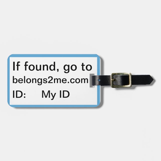 Étiquette À Bagage étiquette de bagage de belongs2me.com (Devant horizontal)