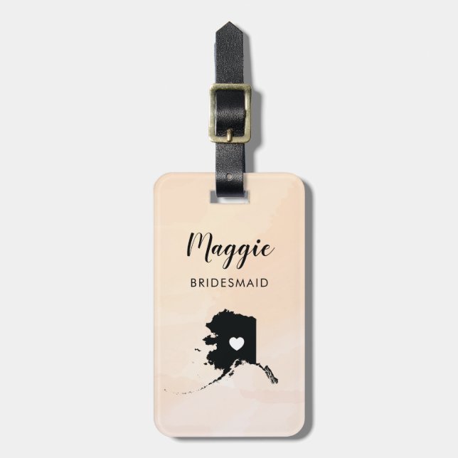 Étiquette À Bagage Étiquette de bagage de carte de l'Alaska pour le m (Devant Vertical)