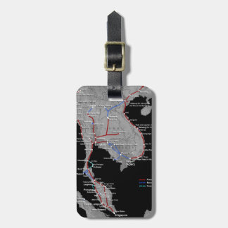 Étiquette À Bagage Étiquette de bagage de carte de train d'Asie du