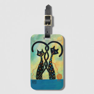 Étiquette À Bagage Étiquette de bagage de chat noir