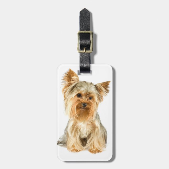 Étiquette À Bagage Étiquette de bagage de chiot Yorkie (Devant Vertical)