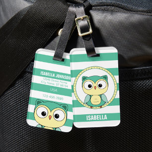 Étiquette À Bagage Étiquette de bagage de chouette personnalisée mign