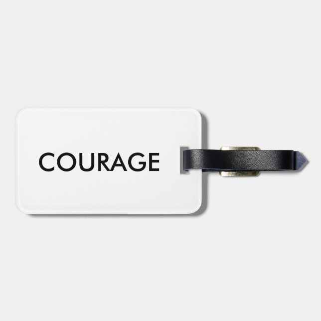 Étiquette À Bagage Étiquette de bagage de citation de courage (Dos horizontal)