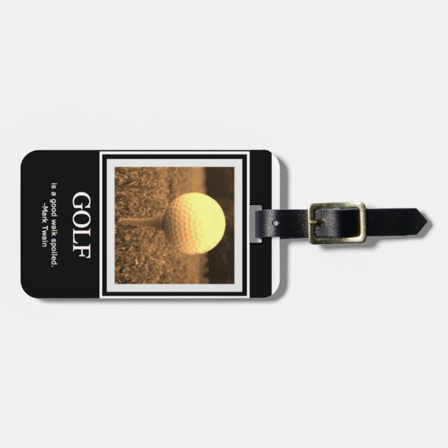 Étiquette À Bagage Étiquette de bagage de citation de golf (Devant horizontal)