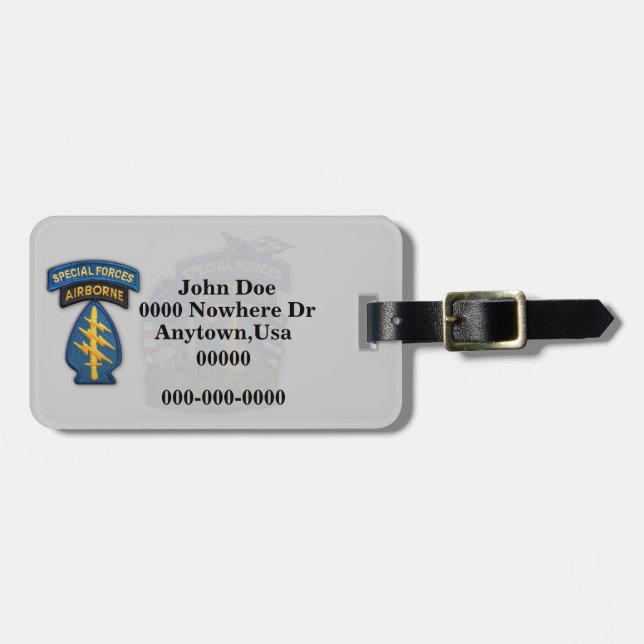 Étiquette À Bagage étiquette de bagage de correction de bérets verts (Devant horizontal)