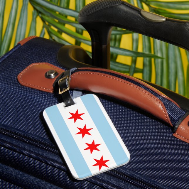Étiquette À Bagage Étiquette de bagage de drapeau de Chicago (Insitu Rectoal 1)