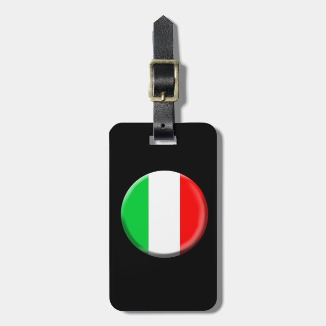 Étiquette À Bagage Étiquette de bagage de drapeau de l'Italie (Devant Vertical)