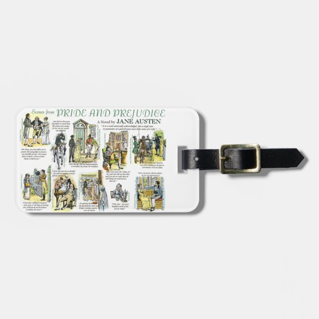 Étiquette À Bagage Étiquette de bagage de fierté et de préjudice (Devant horizontal)