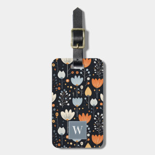 Étiquette À Bagage Étiquette de bagage de fleurs scandinaves