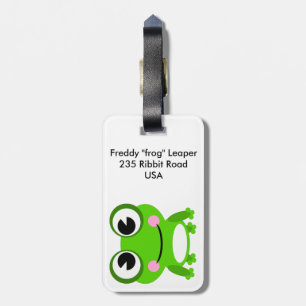 Étiquette À Bagage Étiquette de bagage de grenouille avec le bracelet