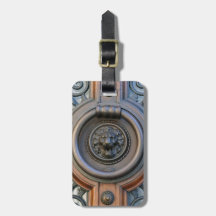 Étiquette de bagage de la porte du lion Knocker