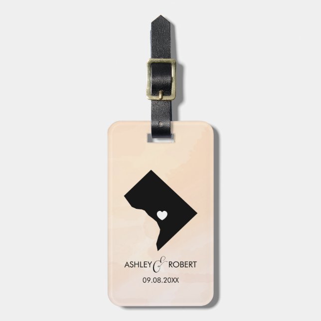 Étiquette À Bagage Étiquette de bagage de mariage de carte de (Devant Vertical)