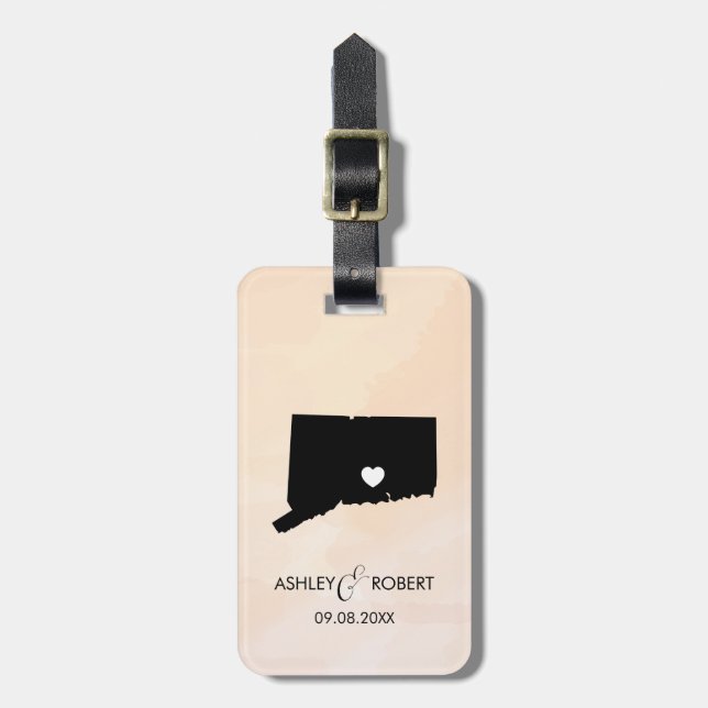 Étiquette À Bagage Étiquette de bagage de mariage de carte du (Devant Vertical)