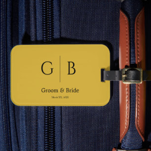 Étiquette À Bagage Étiquette de bagage de mariage personnalisée métal