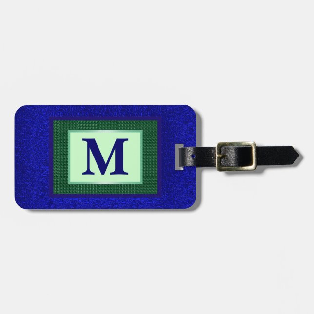Étiquette À Bagage Étiquette de bagage de monogramme (Devant horizontal)