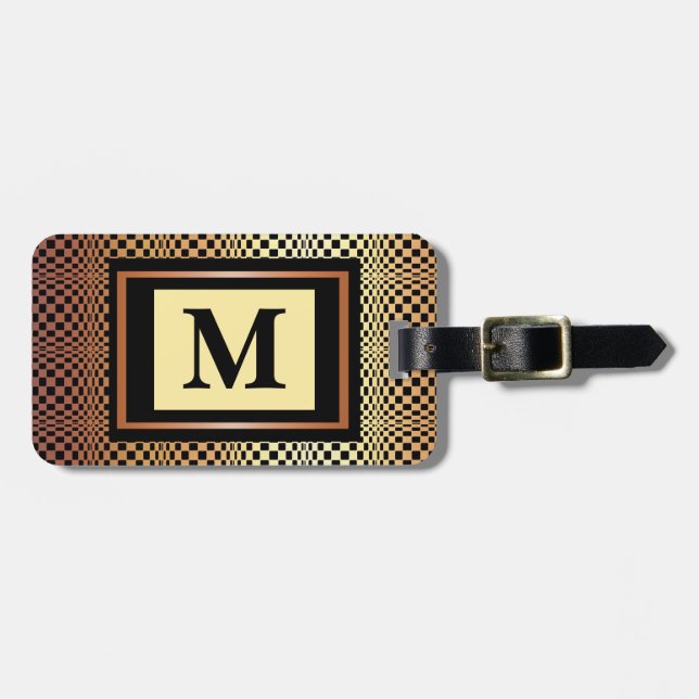 Étiquette À Bagage Étiquette de bagage de monogramme (Devant horizontal)