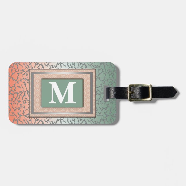 Étiquette À Bagage Étiquette de bagage de monogramme (Devant horizontal)