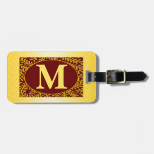 Étiquette À Bagage Étiquette de bagage de monogramme