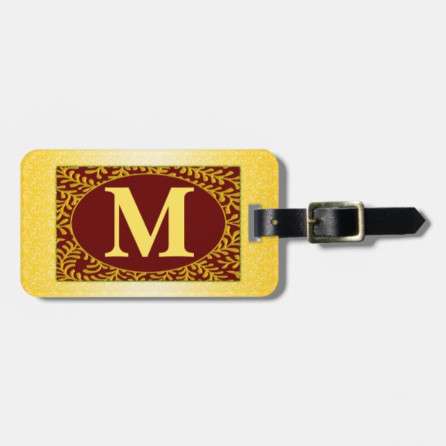 Étiquette À Bagage Étiquette de bagage de monogramme (Devant horizontal)