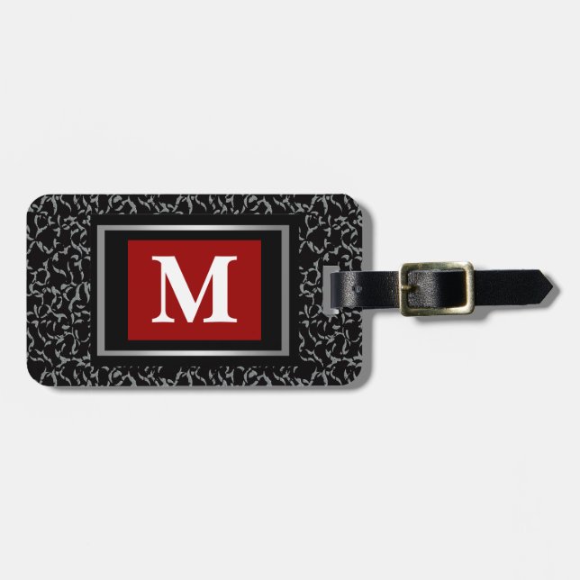 Étiquette À Bagage Étiquette de bagage de monogramme (Devant horizontal)