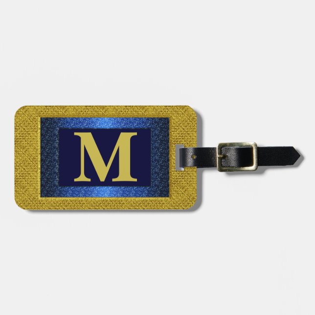 Étiquette À Bagage Étiquette de bagage de monogramme (Devant horizontal)
