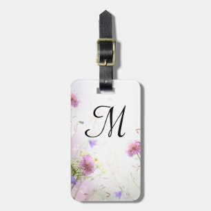 Étiquette À Bagage Étiquette de bagage de monogramme de fleurs