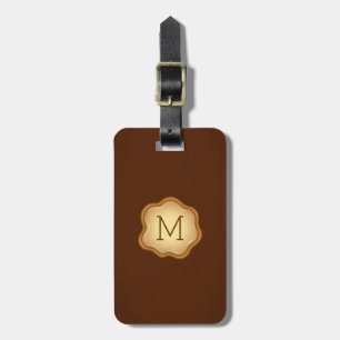 Étiquette À Bagage Étiquette de bagage de monogramme - encre en