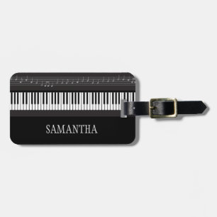 Étiquette À Bagage Étiquette de bagage de notes musicales de clavier