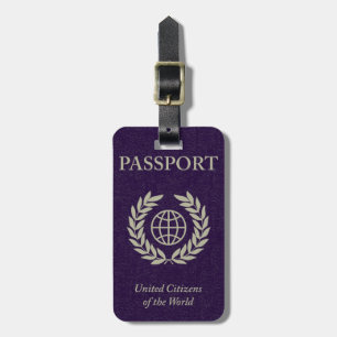 Étiquette À Bagage étiquette de bagage de passeport violet