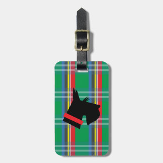 Étiquette À Bagage Étiquette de bagage de plaid de Terrier d'écossais