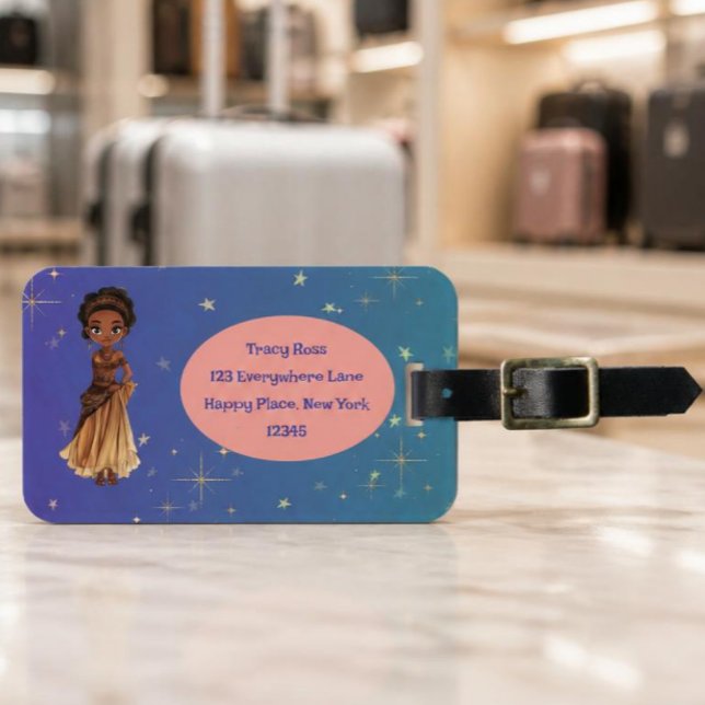 Étiquette À Bagage Étiquette de bagage de princesse africaine (Créateur téléchargé)
