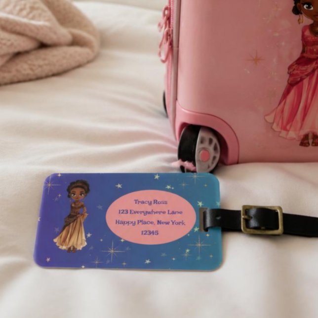 Étiquette À Bagage Étiquette de bagage de princesse africaine (Créateur téléchargé)