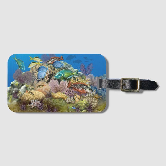 Étiquette À Bagage Étiquette de bagage de récif coralien et de (Devant Horizontal)