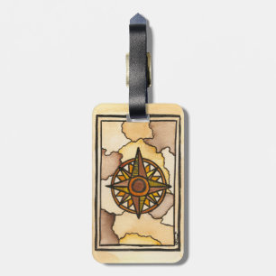 Étiquette À Bagage Étiquette de bagage de rose de boussole