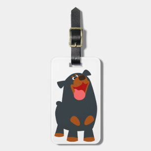Étiquette À Bagage Étiquette de bagage de rottweiler de dessin animé 